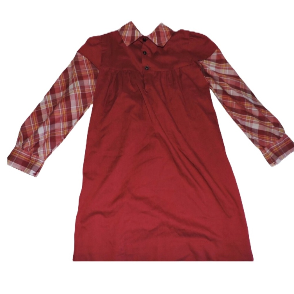 Vintage Princess Anne Hand Smocked Dress Maroon 6 - Picture 3 of 5